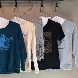 True Religion Kids Sweatshirts & Tees Set - Blue, Cream, Black, Gray